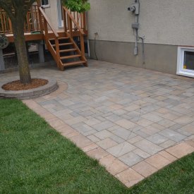 Backyard Patio with Existing Deck