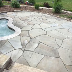 Custom Interlock Patio with Hot Tub