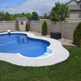 Fresh Sod and Landscaping Accent Pool