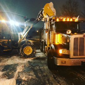 Snow removal at night