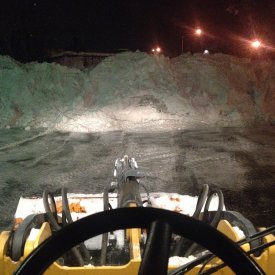 Snow removal at night