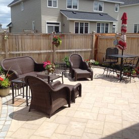 Full Interlock Backyard, Landscaping & Fence